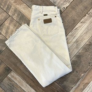 Vintage 80s Wrangler 36x32 white cowboy cut original fit jeans